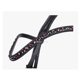 Kožená uzdečka QHP CHIANTI black/burgundy